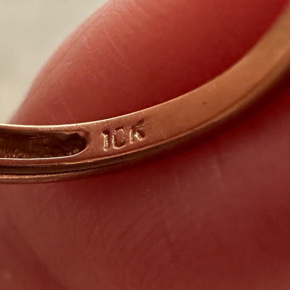 Pink Opal & Diamond Accented 10K YG Ring - Picture 7 of 9